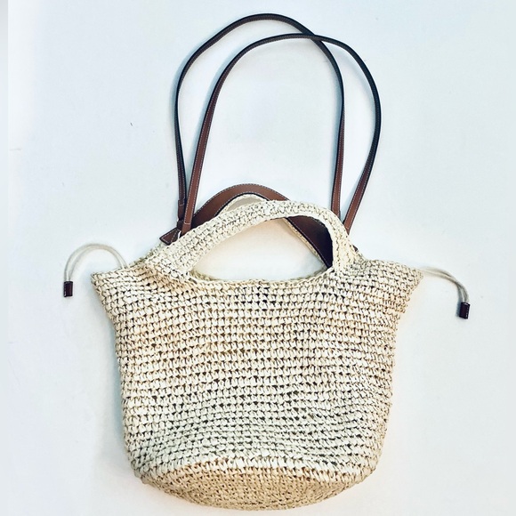 MANGO, Women's Handmade Braided Natural Fiber Shopper Bag Style, EUC - Picture 2 of 16